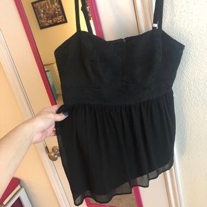 Torrid sz 1 black decorative baby doll top